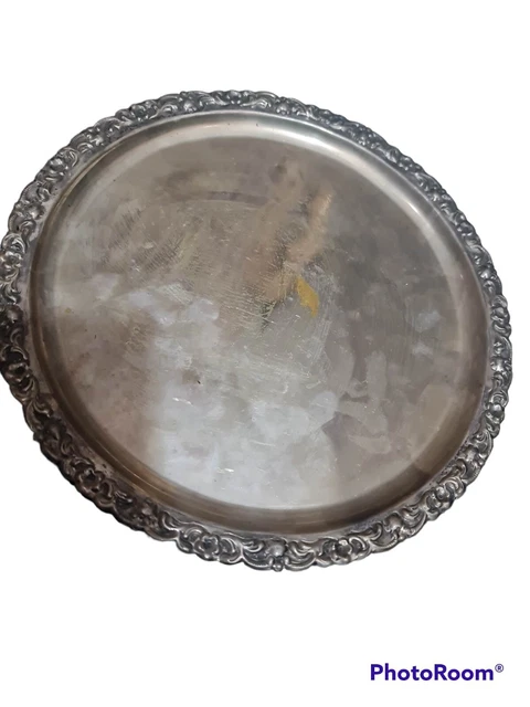 Antique Silver Tray Decor Engraved Kitchen Utensils Gift