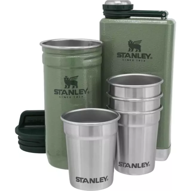 STANLEY ADVENTURE Hip Flask 236ml + Shot Set - Hammertone Green