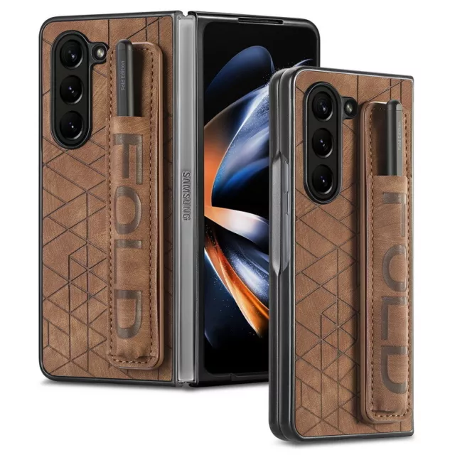 Handy Hülle Für Samsung Galaxy Fold5 Fold4 Fold3 Leder Stifthalter Schutz Cover