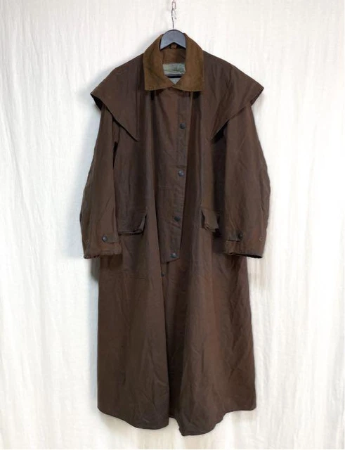 rare barbour stockman oiled long coat 40 M motorcycle size L