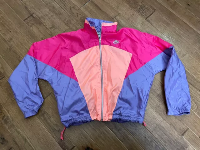 Vintage Nike Elite Windbreaker Color Block Peach Pink Small / Youth Large 90s