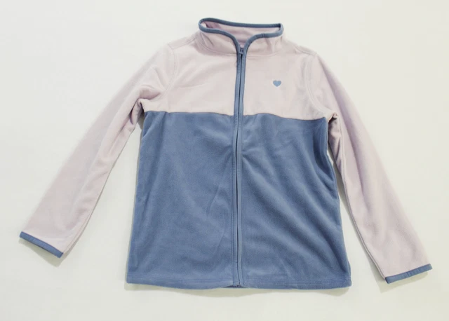 OshKosh B'gosh Girl's Heart Patch Zip-Up Fleece Cozie SC5 Purple/Blue Size 8 NWT