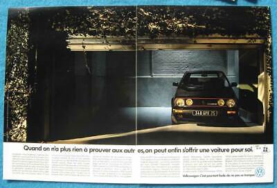 A.M Voiture Volkswagen Golf G.L Publicité Papier 91 De 1990 