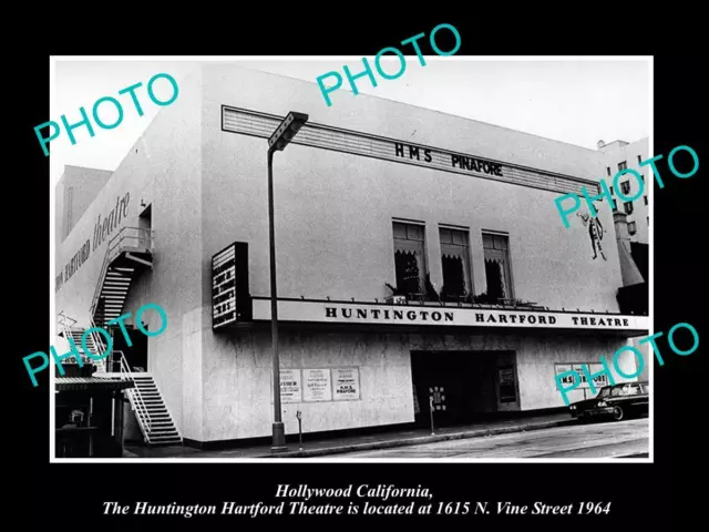 OLD 8x6 HISTORIC PHOTO OF HOLLYWOOD CALIFORNIA THE HUNTINGTON THEATRE 1964