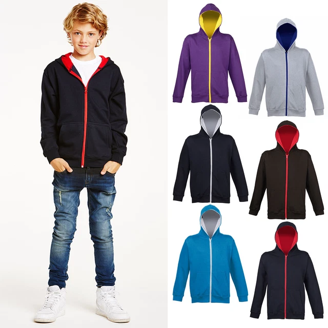 AWDis Just Hoods Kids Varsity Zoodie - Boys girls zipped hoodie|Ages 3-13