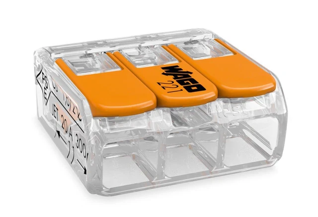 WAGO 221-413 Borne de Connexion, 3 Compartiment - Contenu : 50 Pièce
