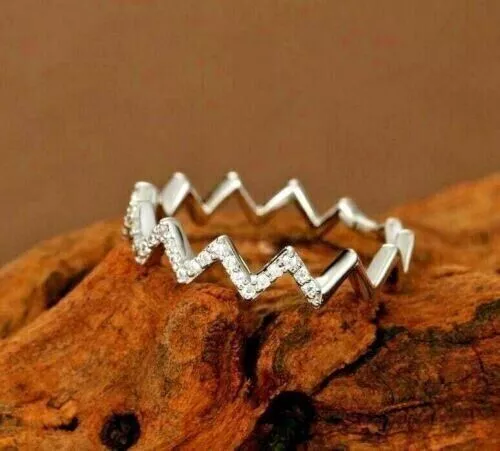 14K White Gold Wedding Lv Ring Her Round Diamond 1.50Ct Lab-Created Cluster  VVS1