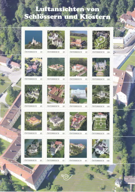 Sonderedition Luftbilder Schlösser Klöster 20 TOP Marken im Folder Postfrisch **