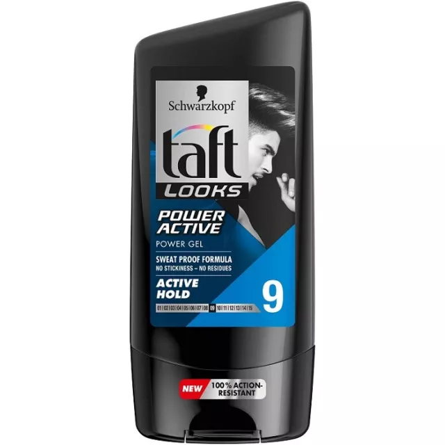 Schwarzkopf Taft Look POWER ACTIVE 9 Gel Sweat Proof Formula No Stickiness 150ml