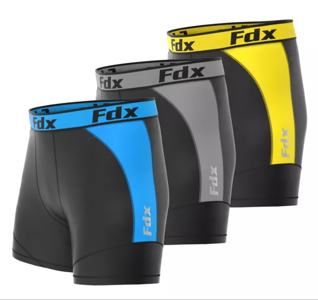 FDX Mens Compression Boxer Shorts Base-layers Sports Briefs skin fit gym pants