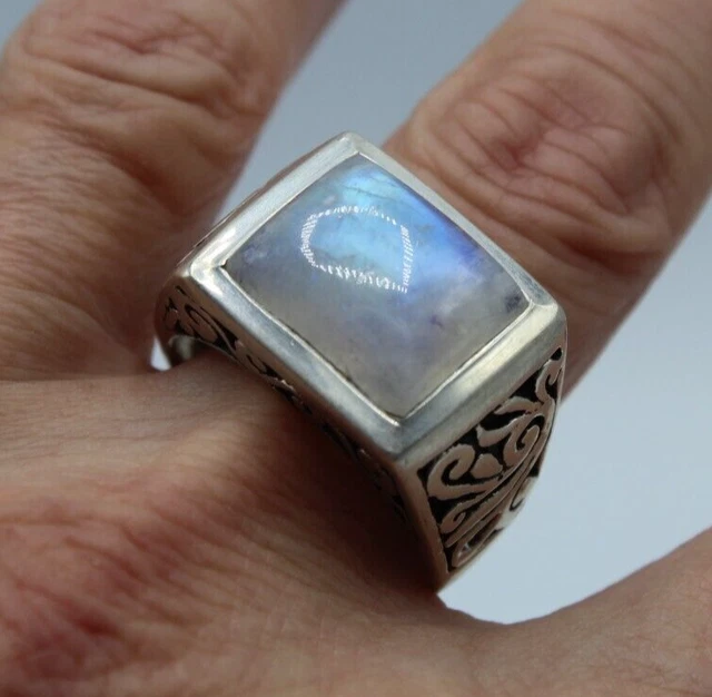 Bague En Argent Massif Et Ambre - Taille 55 - Occasion - Splendide Et Imposante