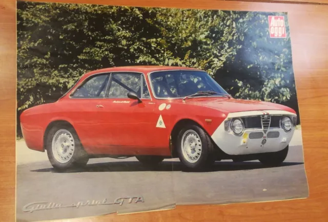 Alfa Romeo Giulia Sprint Gta - Raro Poster Vintage Estratto Da Rivista Auto Oggi