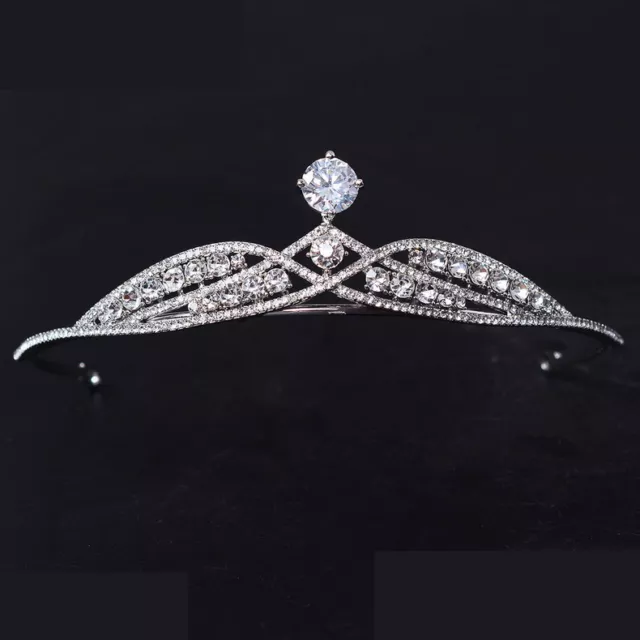 3.5cm Tall Crystal Elegant Wedding Bridal Prom Pagent Crystal Tiara For Women