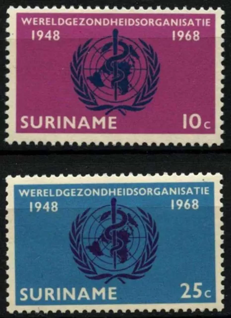 Suriname 1968 SG#631-2 World Health Organisation MNH Set #D34437