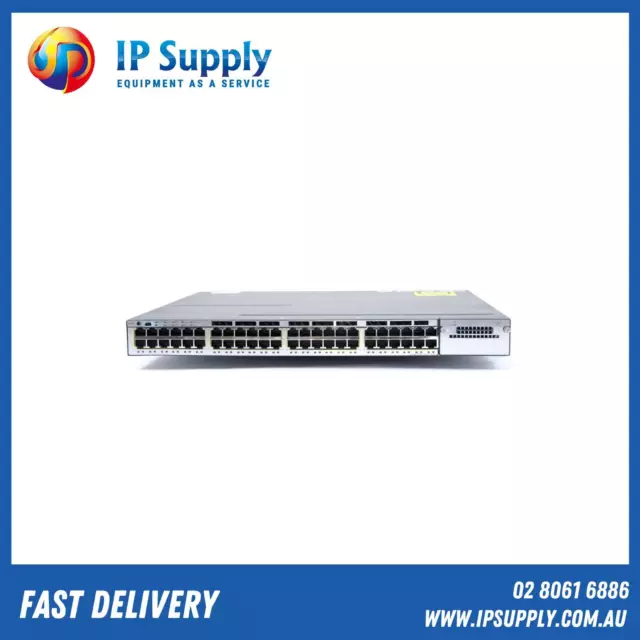 Cisco WS-C3750X-48P-S 48 Port PoE Gigabit Switch IP Base Free Shipping Tested