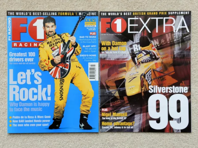 F1 Racing July 1999 - British GP Preview, Damon Hill, Greatest 100 Drivers