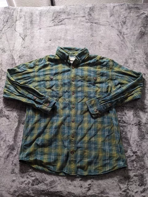 Duluth Trading Co Long Sleeve Button Down Shirt Men's Size Large Tall Green