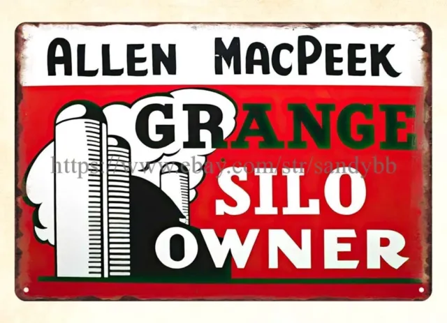 farm ranch GRANGE SILO OWNER metal tin sign garage shop wall art decor