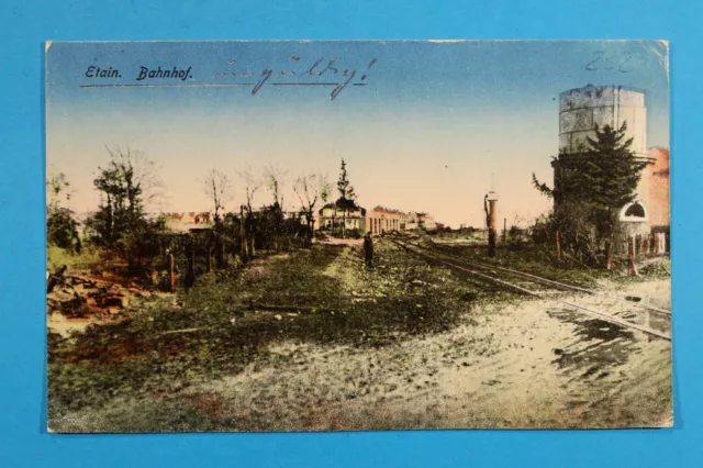 Meuse 55 Lorrain CP CPA Etain 1918 station station chemin de Fer street 1.WW WWI ++