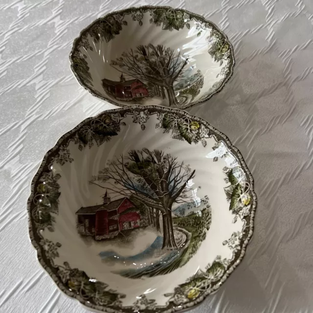 Johnson Brothers Friendly Village Autumn Mists Round Serving Bowls (2) 8.25" 2