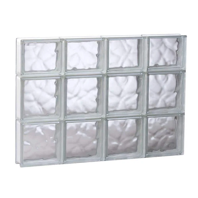 Clearly Secure Glass Block Window 31" x 21.25" x 3.125" Non-Vented Wave Pattern
