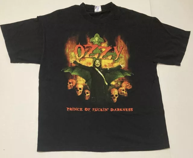 Vintage Ozzy Osbourne Ozzfest 2002 Prince Of Fuckin’ Darkness T-Shirt Size XL