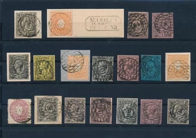 Sachsen Nummernstempel: Feine Sammlung ca.90 Werte