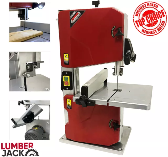 Lumberjack 8" Workshop Bandsaw Bench Top with Tilt Table Fitted Blade & Light