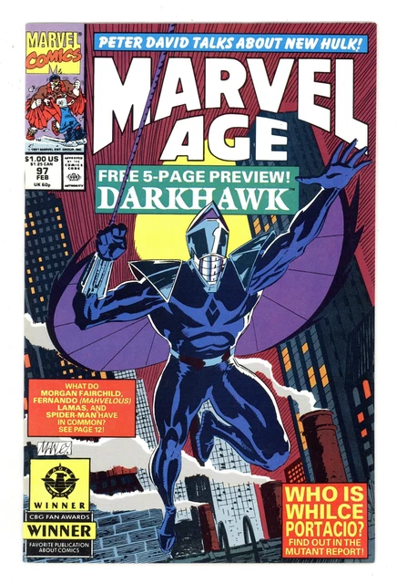 Marvel Age #97 FN+ 6.5 1991 1st app. Darkhawk