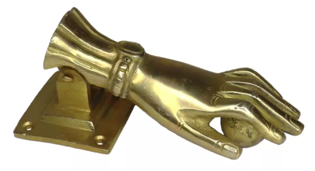 Lady Hand Shape Antique Victorian Repro Handmade Solid Brass Door Bell Knocker