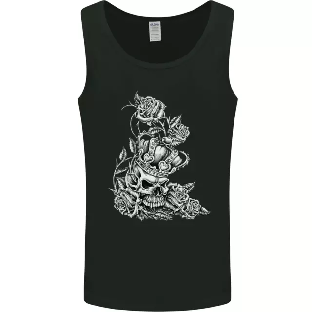 Gilet da uomo con corona teschio biker teschio gotico metallo pesante