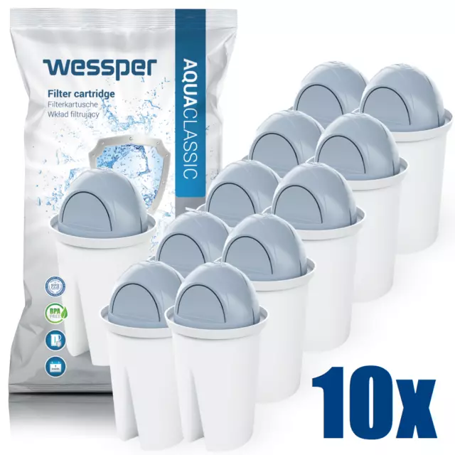 Lot de 10x Cartouche filtrantes pour l’eau très dure Compatibles Brita Classic