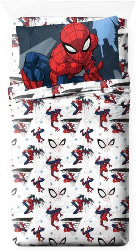 Marvel Spiderman City Streets 100 % Baumwolle Single, weiß -