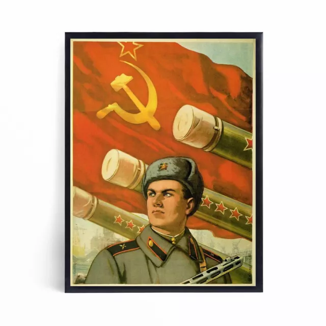 Red Army Artillery Political Propaganda Soviet - Poster Print Picture A3 Frame