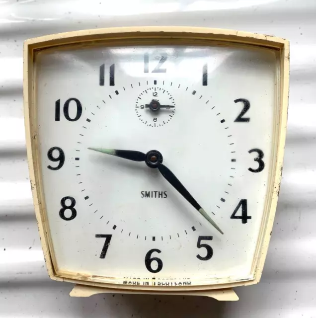 Vintage Smiths Alarm Hand wind Clock - made in scotland - working