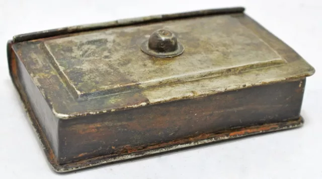 Antique Brass Book Shaped Betel Nut Box Original Old Hand Crafted Nickel Coated