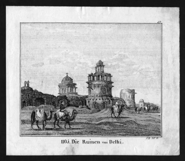 1830 - Delhi India Indien Lithographie Lithograph