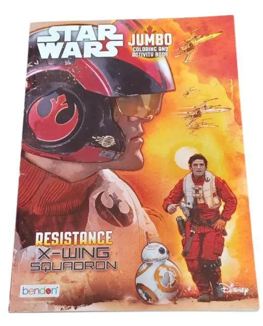 Star Wars Coloring and Activity Book Jumbo Resistance X Wing Squadron Disney '15
