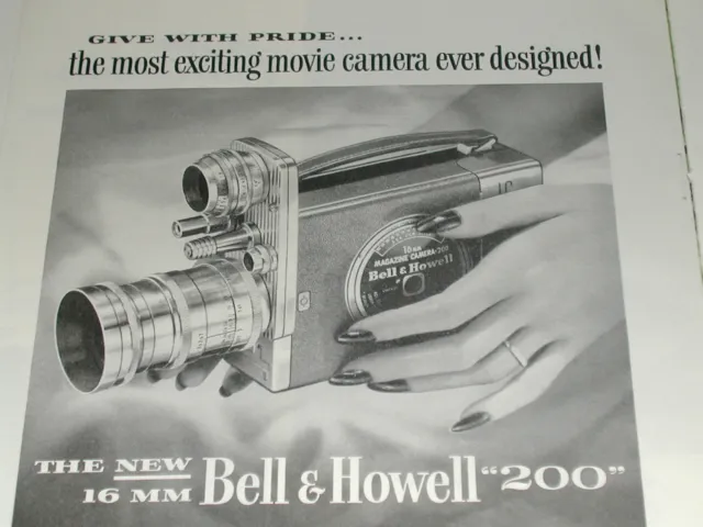 1951 Bell & Howell ad, 16mm movie camera model 200