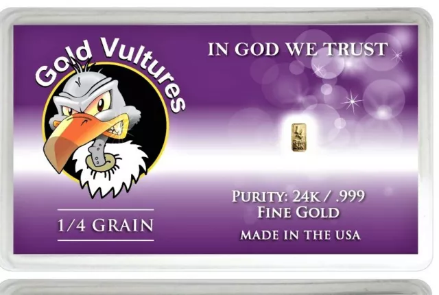 GOLD BULLION BAR GOLD VULTURES FINE PURE GOLD999 24K APPROX 1/60 GRAM A25a