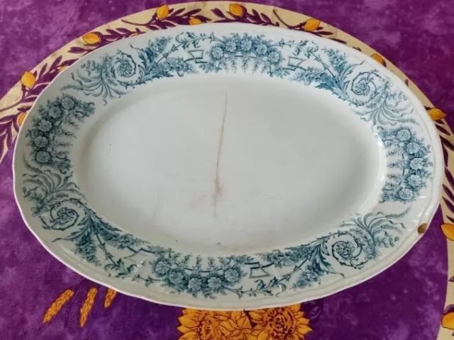Plat de Service Ovale Grand ancien Saint Amand et Hamage Granit Modèle Lamballe