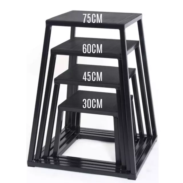 Steel Plyo Box Plyometric Jump Box 30CM 45CM 60CM 75CM Fitness Gym Exercises Set