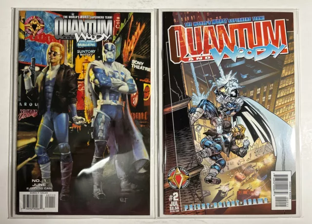Quantum And Woody 1 Variant Cover + 2 VF/NM 1999 Acclaim Priest Valiant Rai X-O