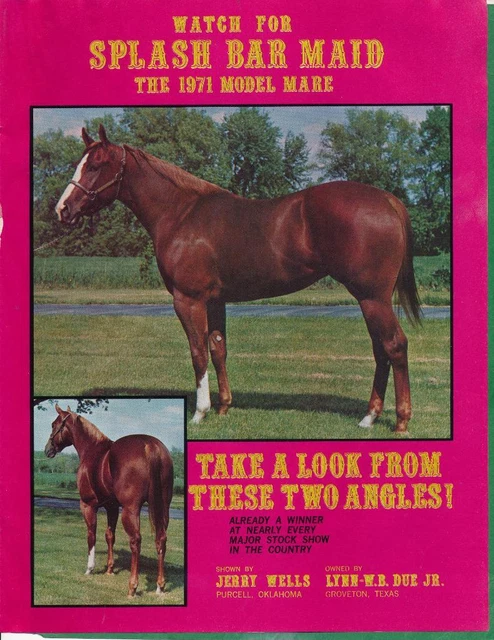 Magazine Ad - 1971 - Wells Horse Farm, Purcell, OK - SPLASH BAR MAID