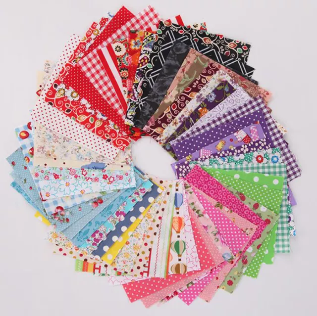 50PCs DIY Cotton Fabric Printed Cloth Sewing for Patchwork Needlework Hand..b