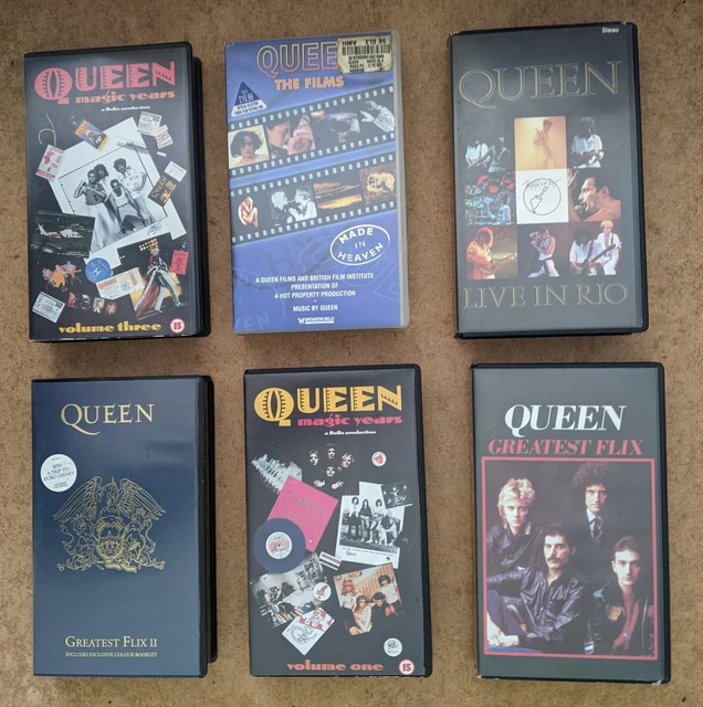QUEEN / FREDDIE Mercury VHS Video Tape x 6 Job Lot / Bundle Lot 1