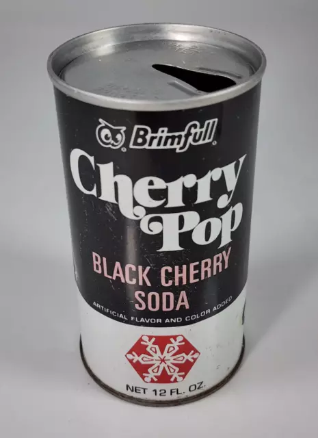 Brimfull Black Cherry Soda Pop Can Straight Steel Red Owl Hopkins MN