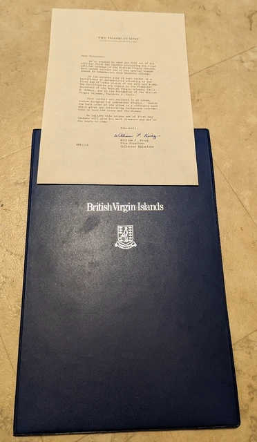 BRITISH VIRGIN ISLANDS Coin Proof Set 1973 W Silver Dollar Folder & COA 6 Coins!