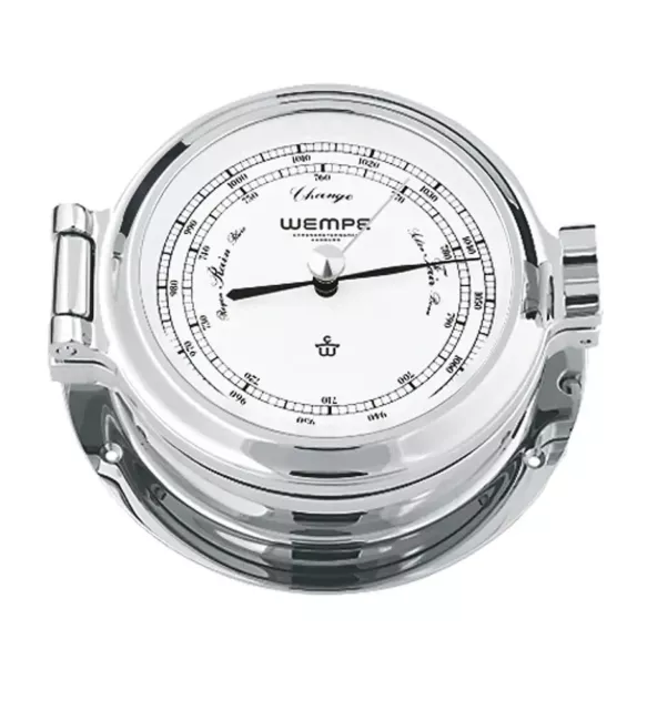 WEMPE NAUTIK  Barometer Wetterstation CHROM Maritim Ø120mm Bullauge NP 559,00 €