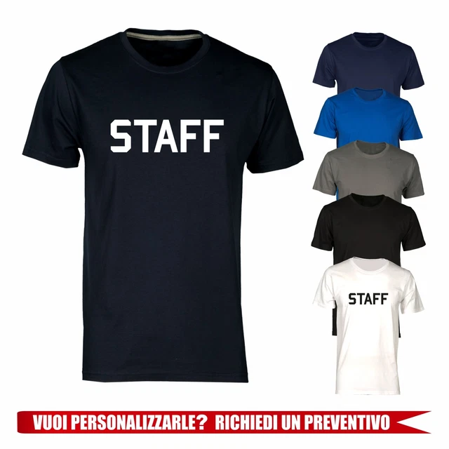 T Shirt Staff Unisex Maglietta Personalizzabile Tshirt Crew Sagre Eventi Disco